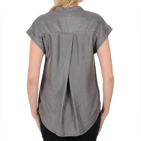 Jachs Girlfriend Womens Short Sleeve Tencel Blouse (Grey, - Picture 2 of 10